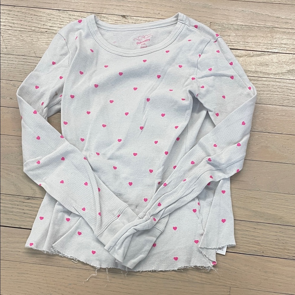 Old Navy Long Sleeve Tee with Pink Hearts